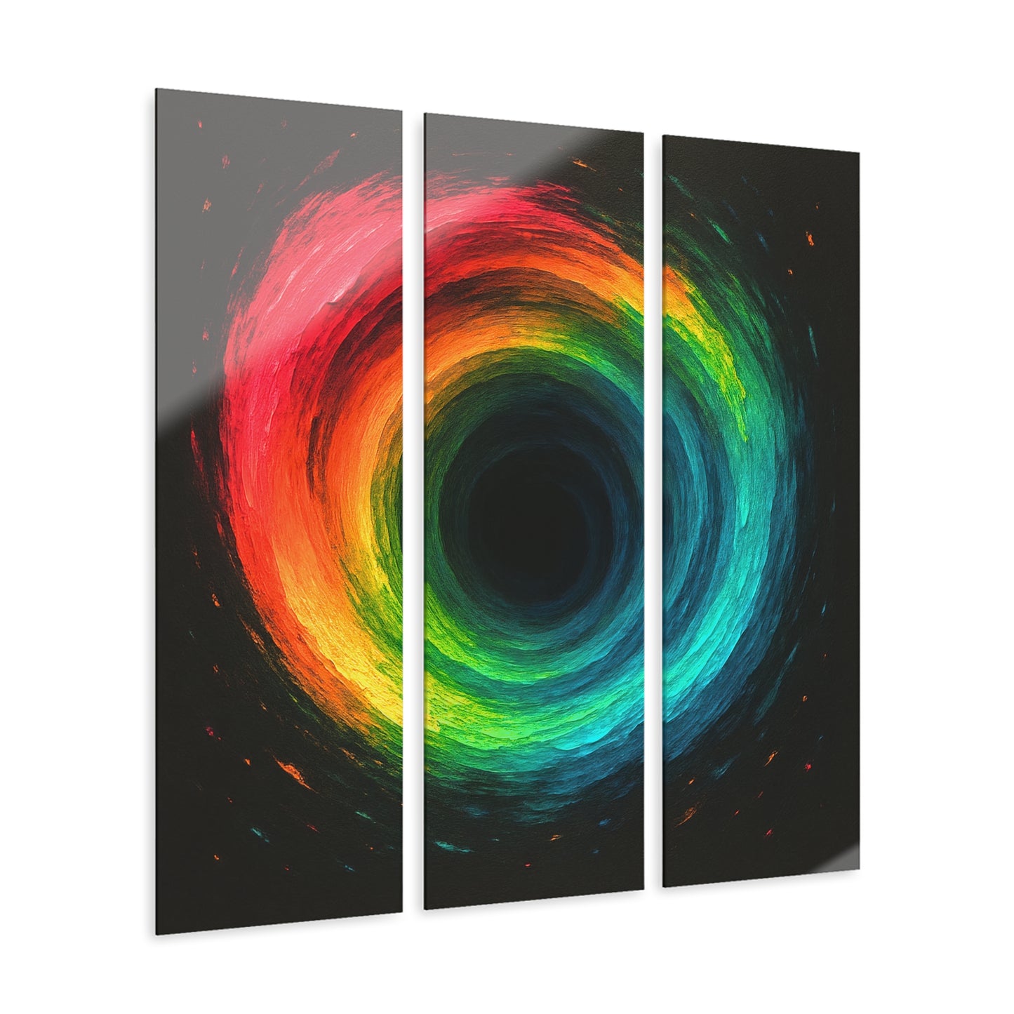 Circular Art Acrylic Triptych Prints for Modern Decor