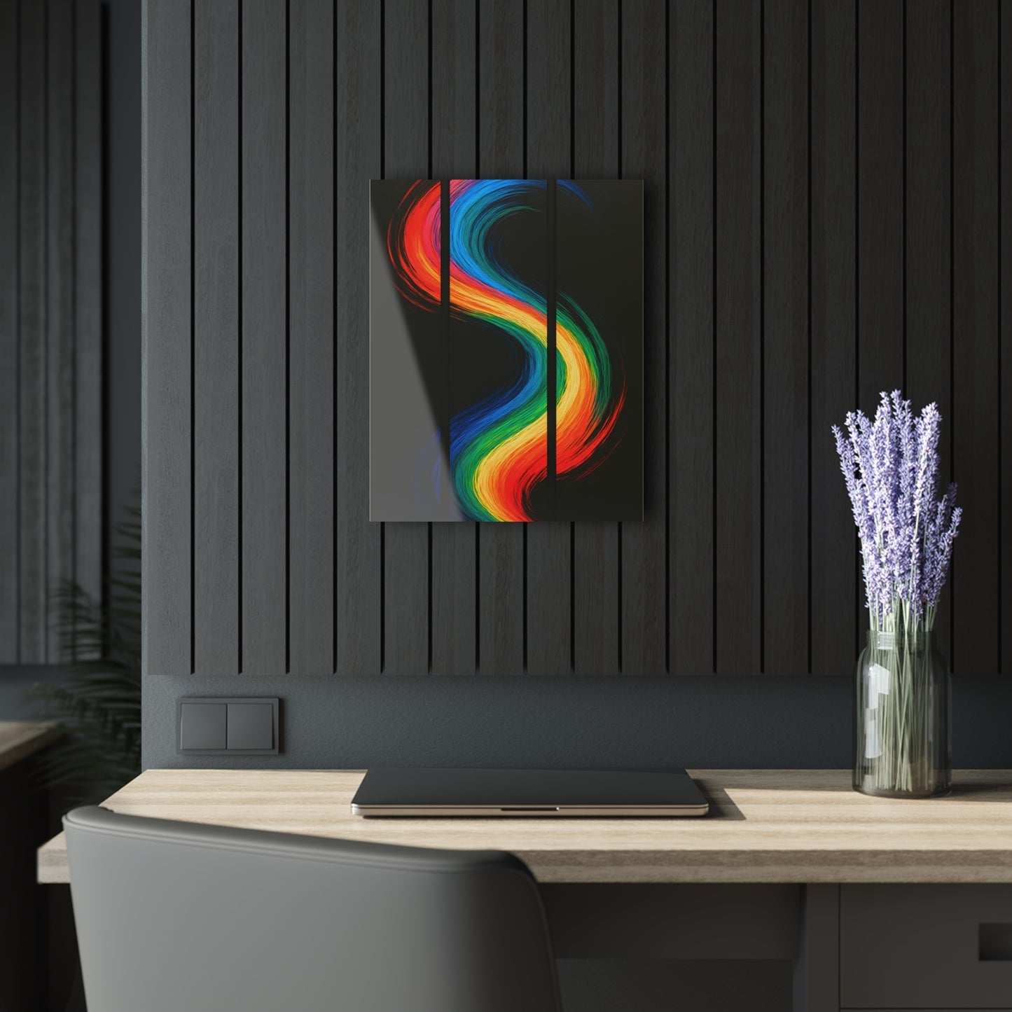 Vibrant Abstract Acrylic Wall Art Print - Weave Design