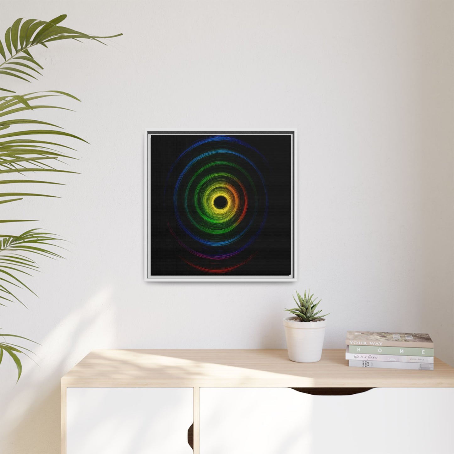 Framed Colorful Ripple Art Print - Cyclone Design