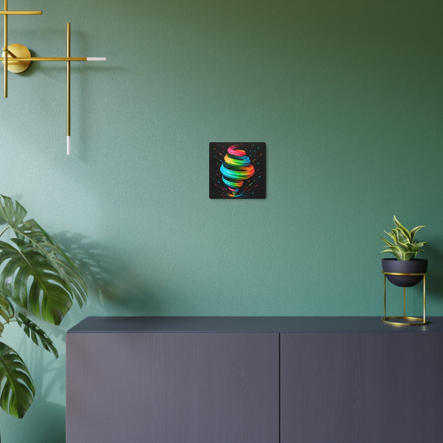 Modern Colorful Abstract Metal Wall Art - Cyclone Design