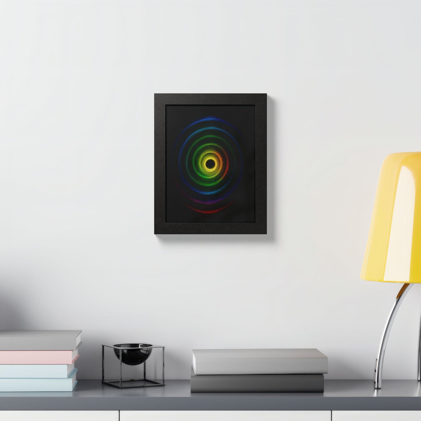 Modern Spiral Wooden Framed Print WallArt - Cyclone Design