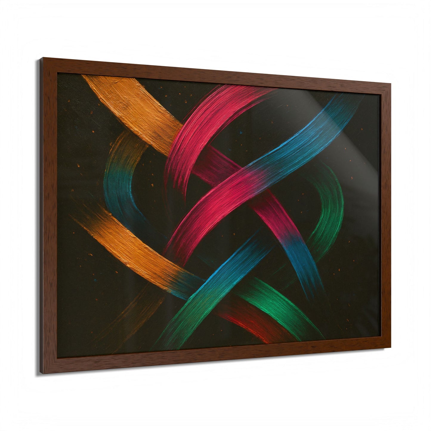 Vibrant Wooden Framed  Gallery Wall Art - Weave Design