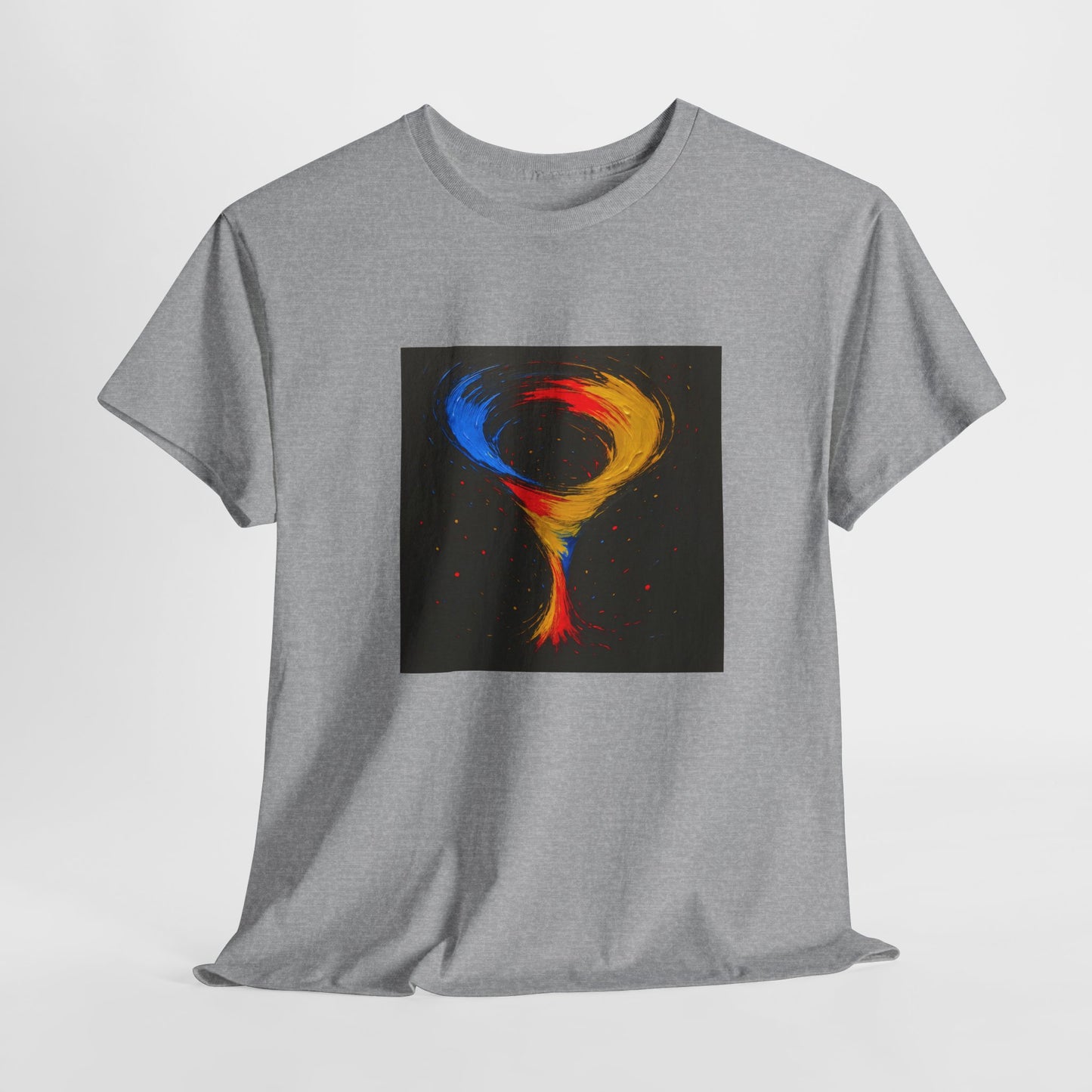 Unisex Heavy Cotton Abstract Art Tee - Cyclone Design