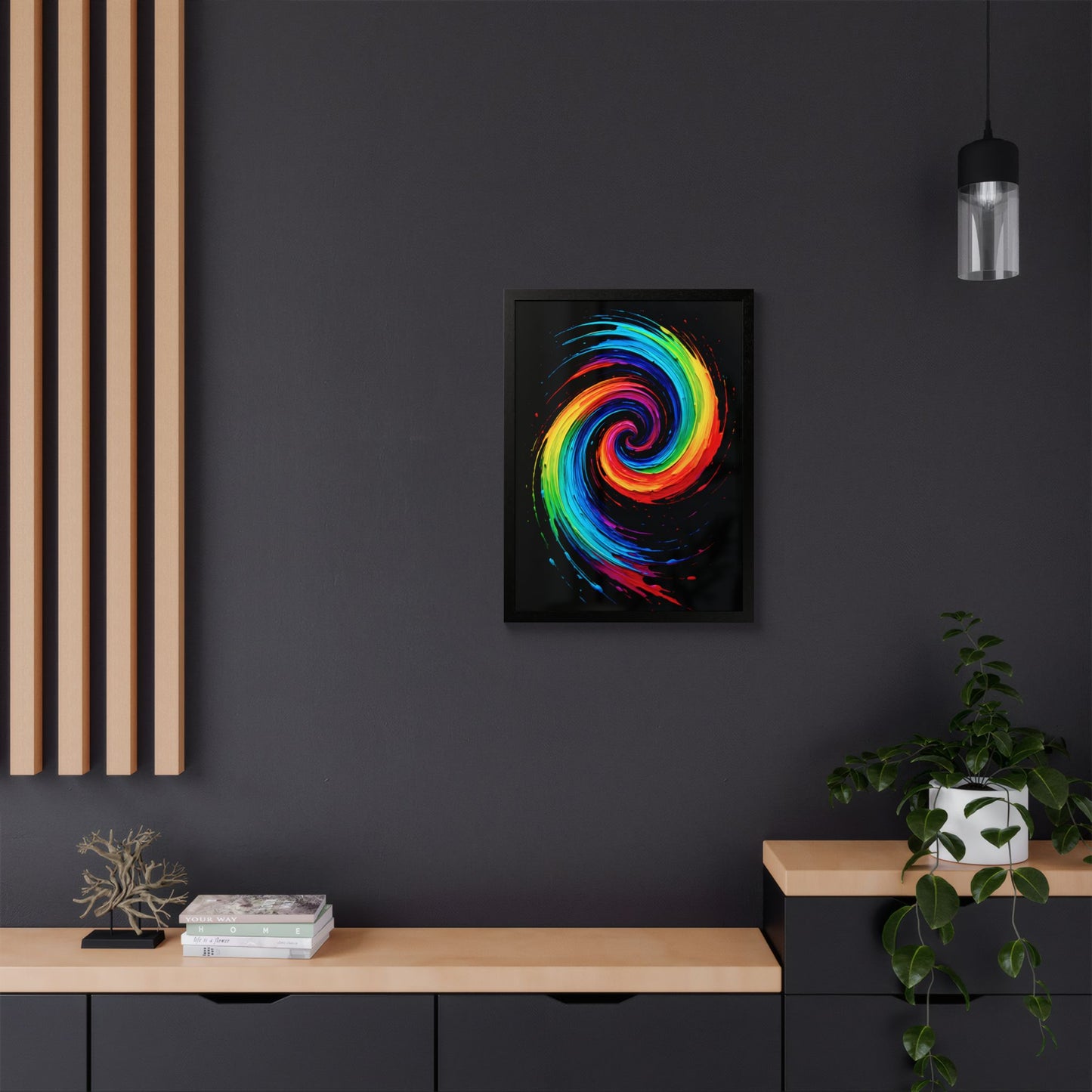 Vibrant Swirl Colorful Wall Art - Cyclone Design