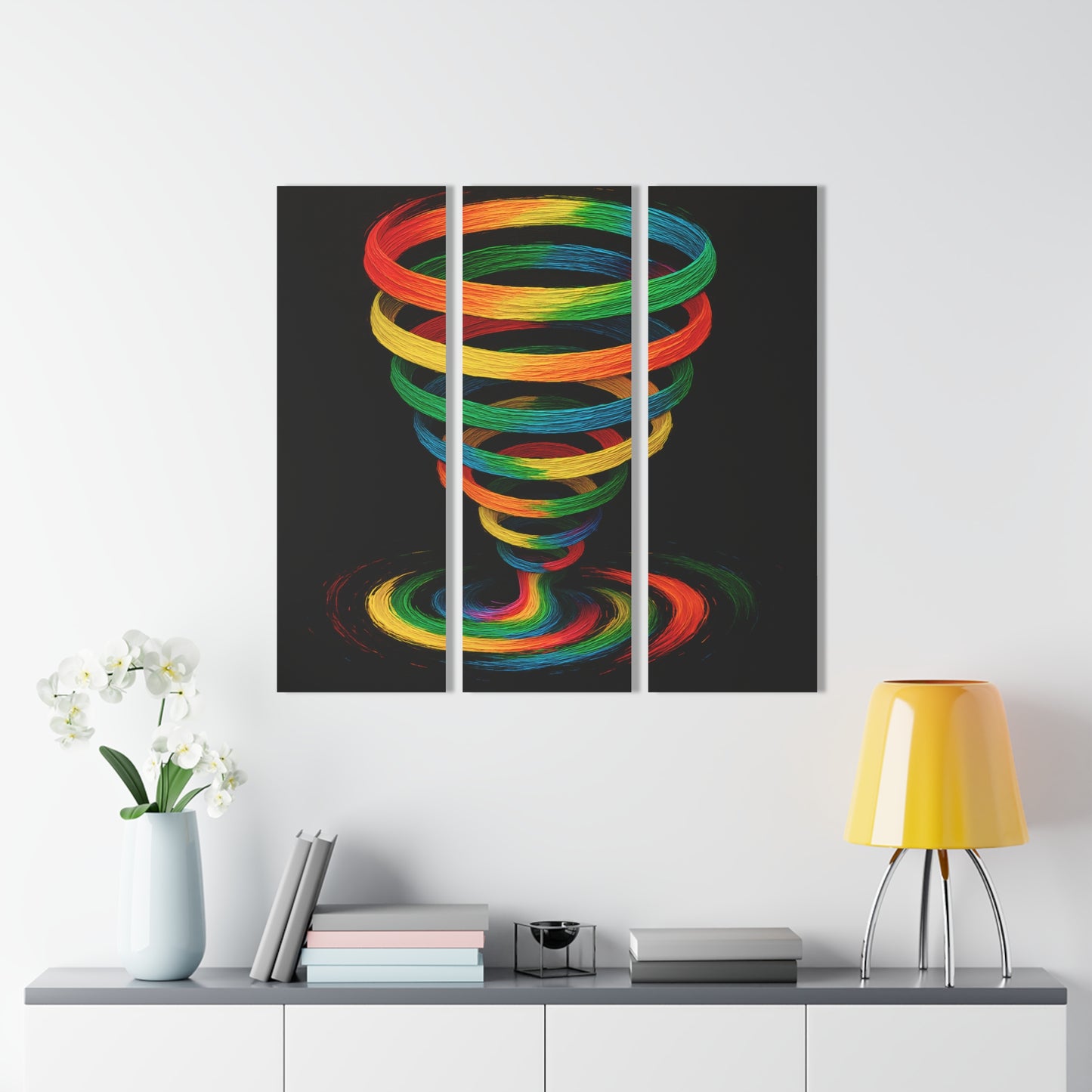 Colorful Tornado Acrylic Prints Triptych - Cyclone Design