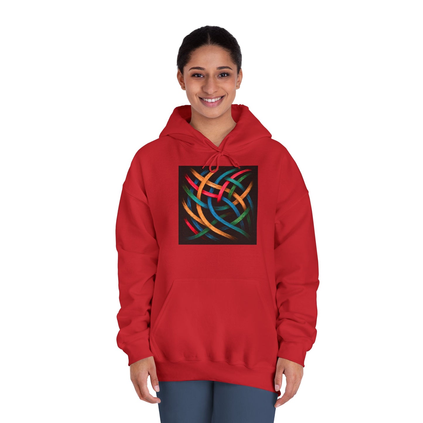Unisex Comfort Abstract Hoodie - Weave Design