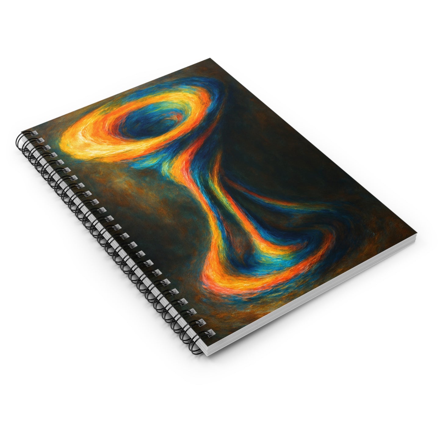 Artistic Ruled Lines Spiral Notebook - Cyclone Design