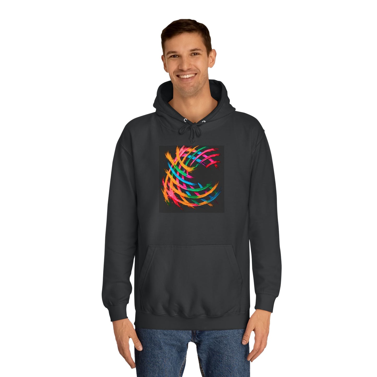 Colorful Swirl Unisex College Hoodie - Weave Design