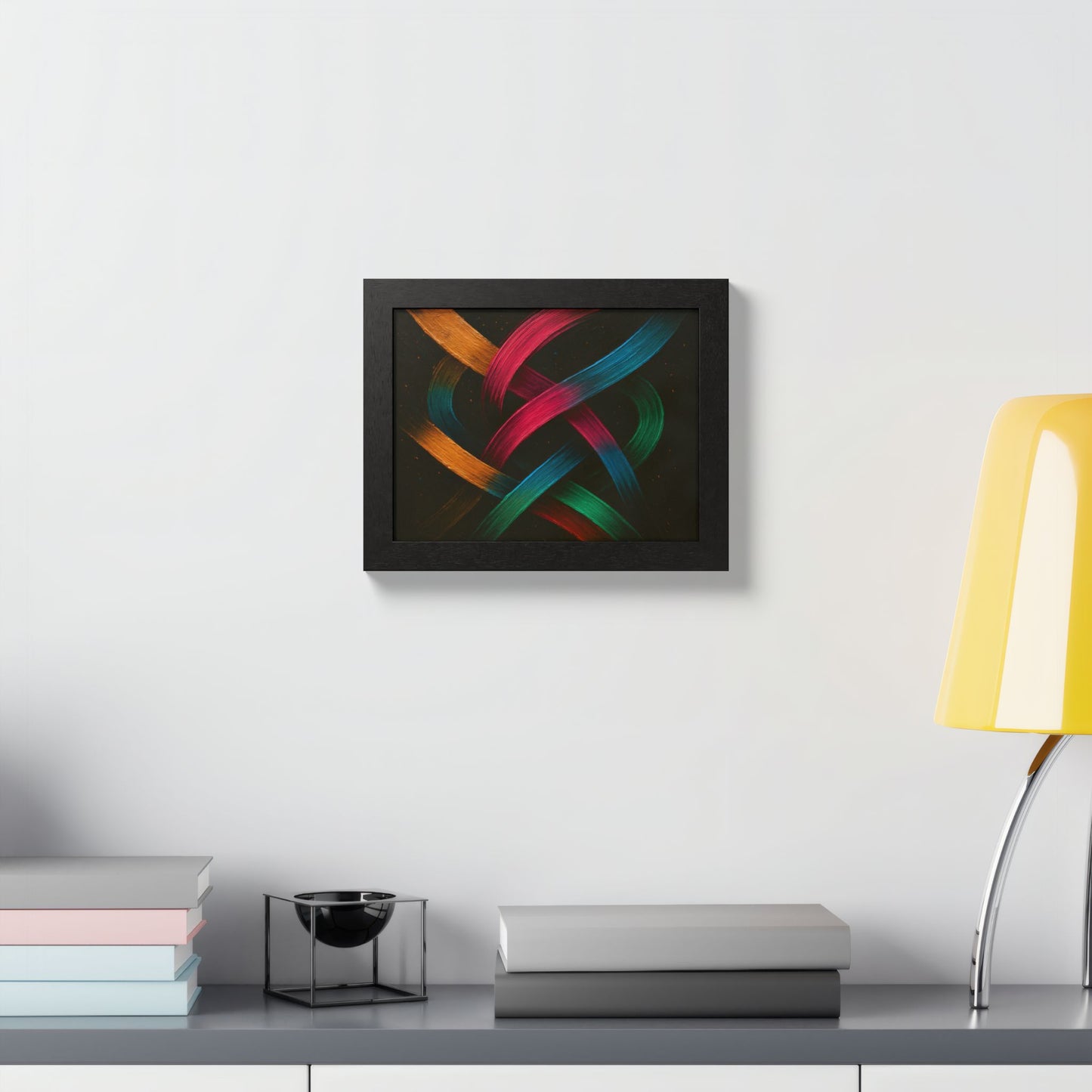 Vibrant Wooden Framed  Gallery Wall Art - Weave Design