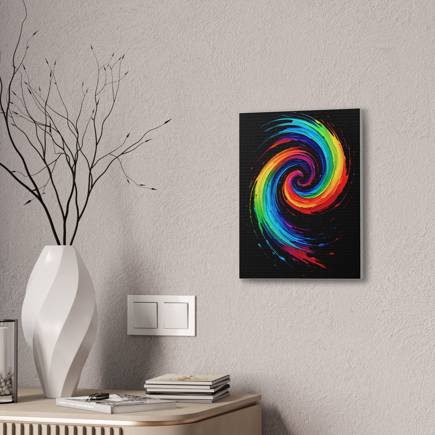 Colorful Swirl Canvas Art - Cyclone Design