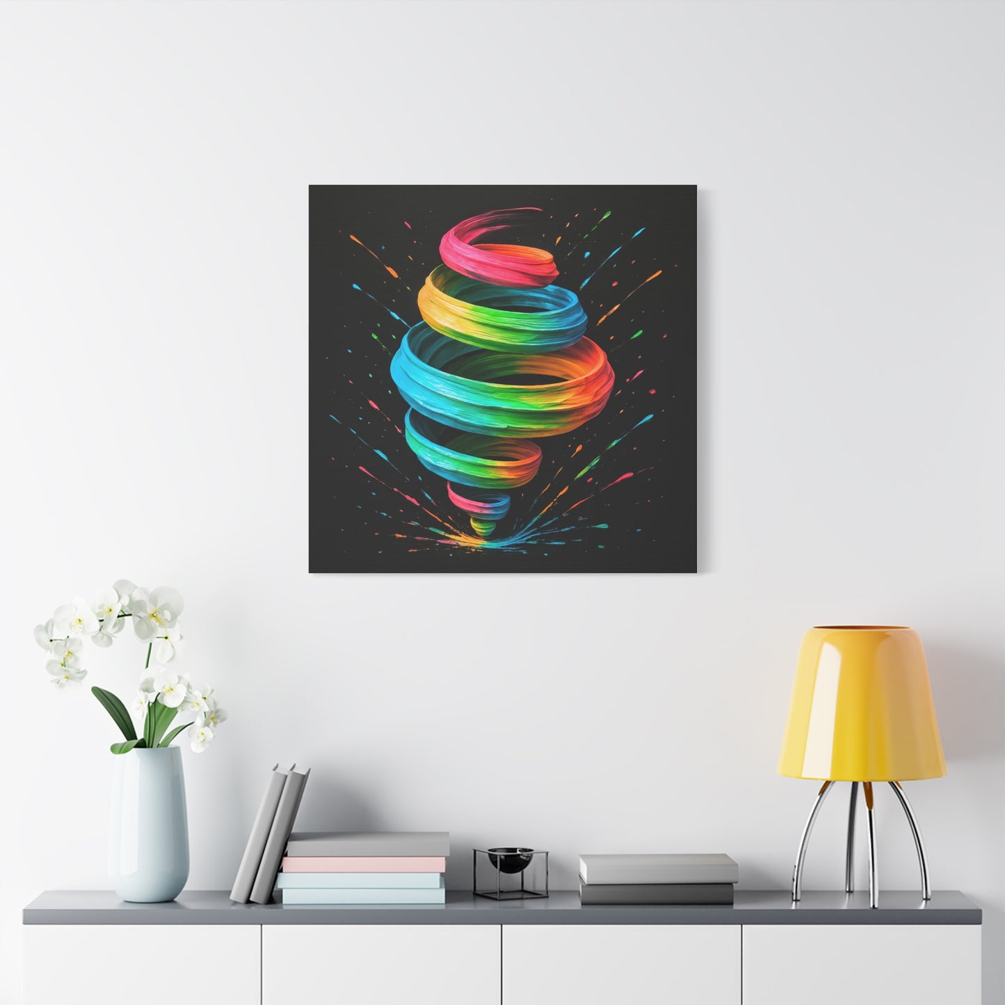Vibrant Swirl Canvas Art - Cyclone Design