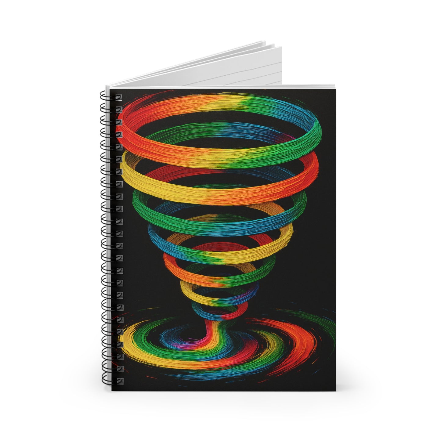 Vibrant Art Ruled Notebook - Cyclone Design