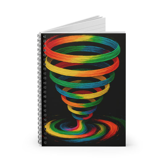 Vibrant Art Ruled Notebook - Cyclone Design