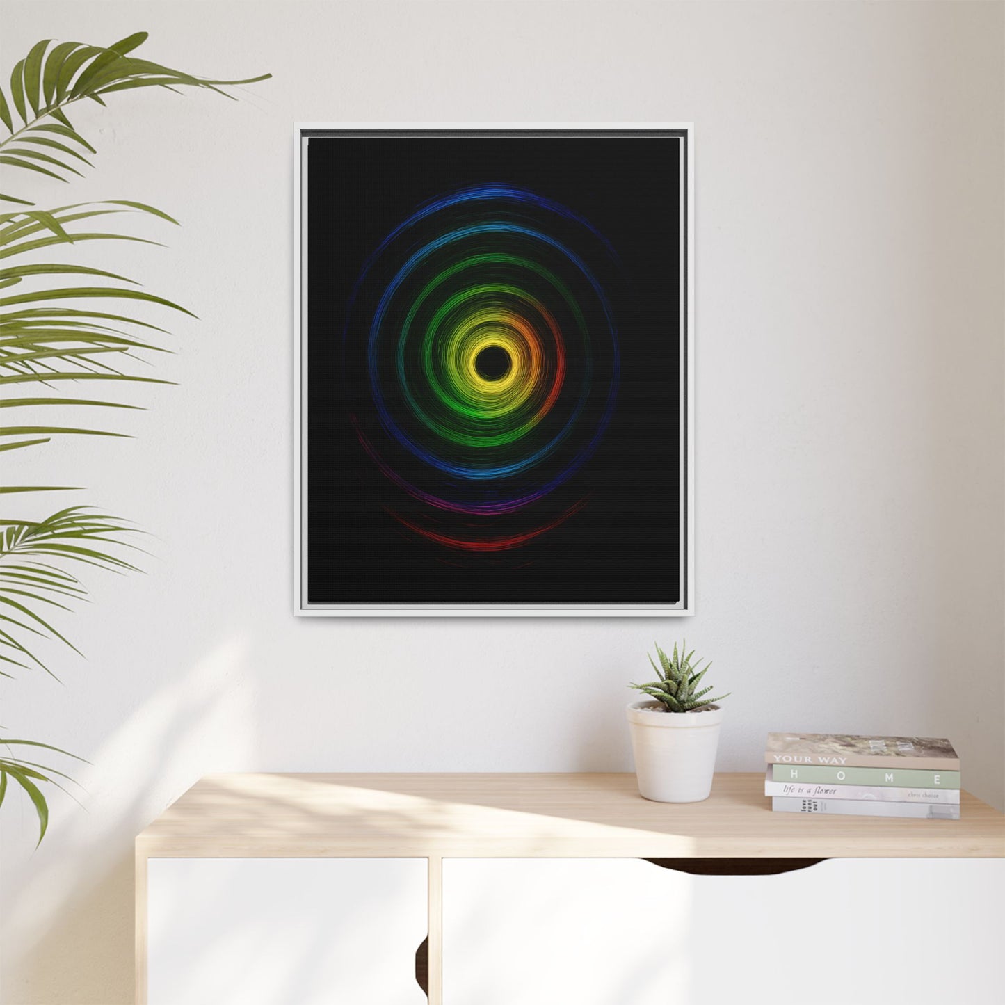Framed Colorful Ripple Art Print - Cyclone Design