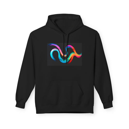 Colorful Wave Fleece Hoodie - Weave Design