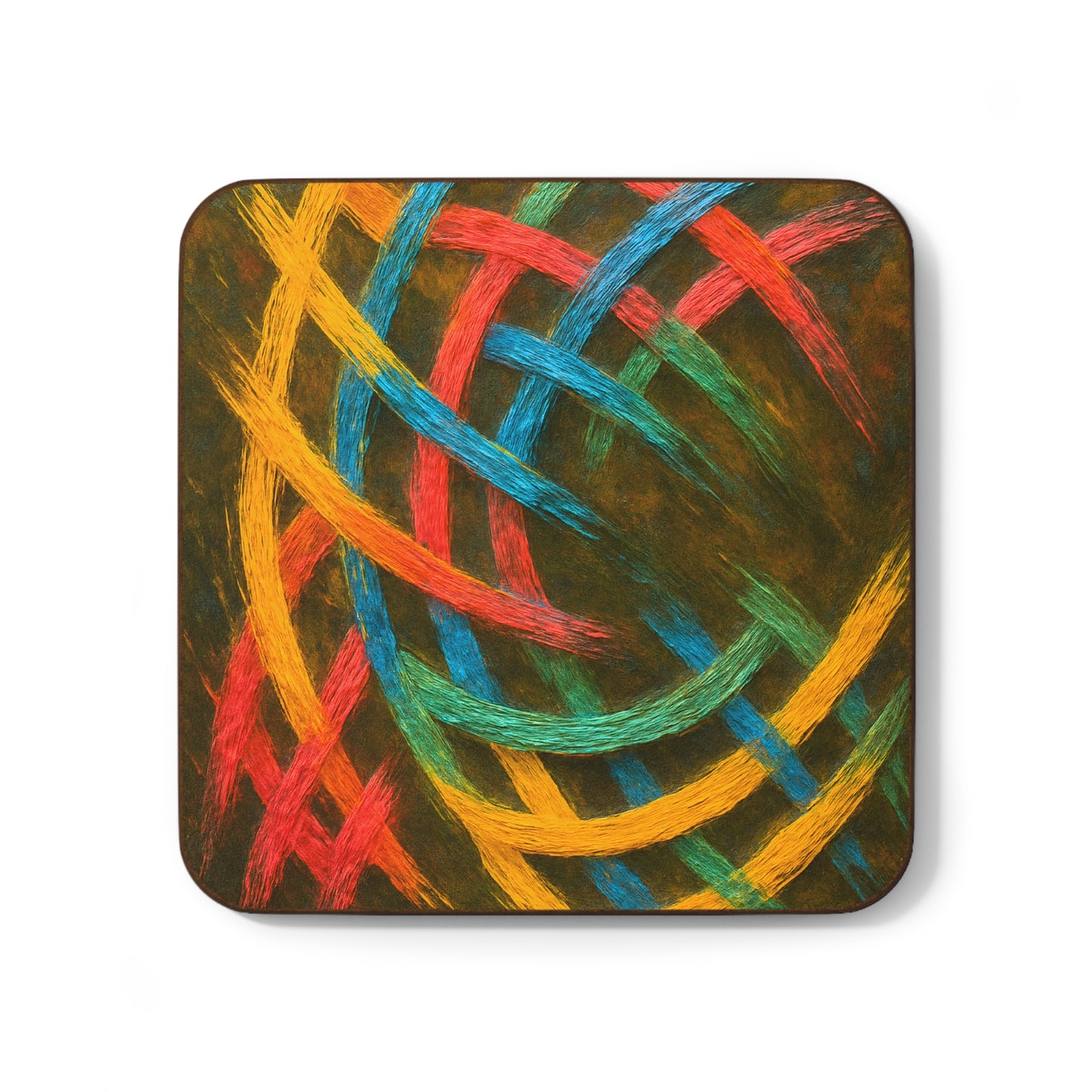Vibrant Weave Hardboard Back Coaster