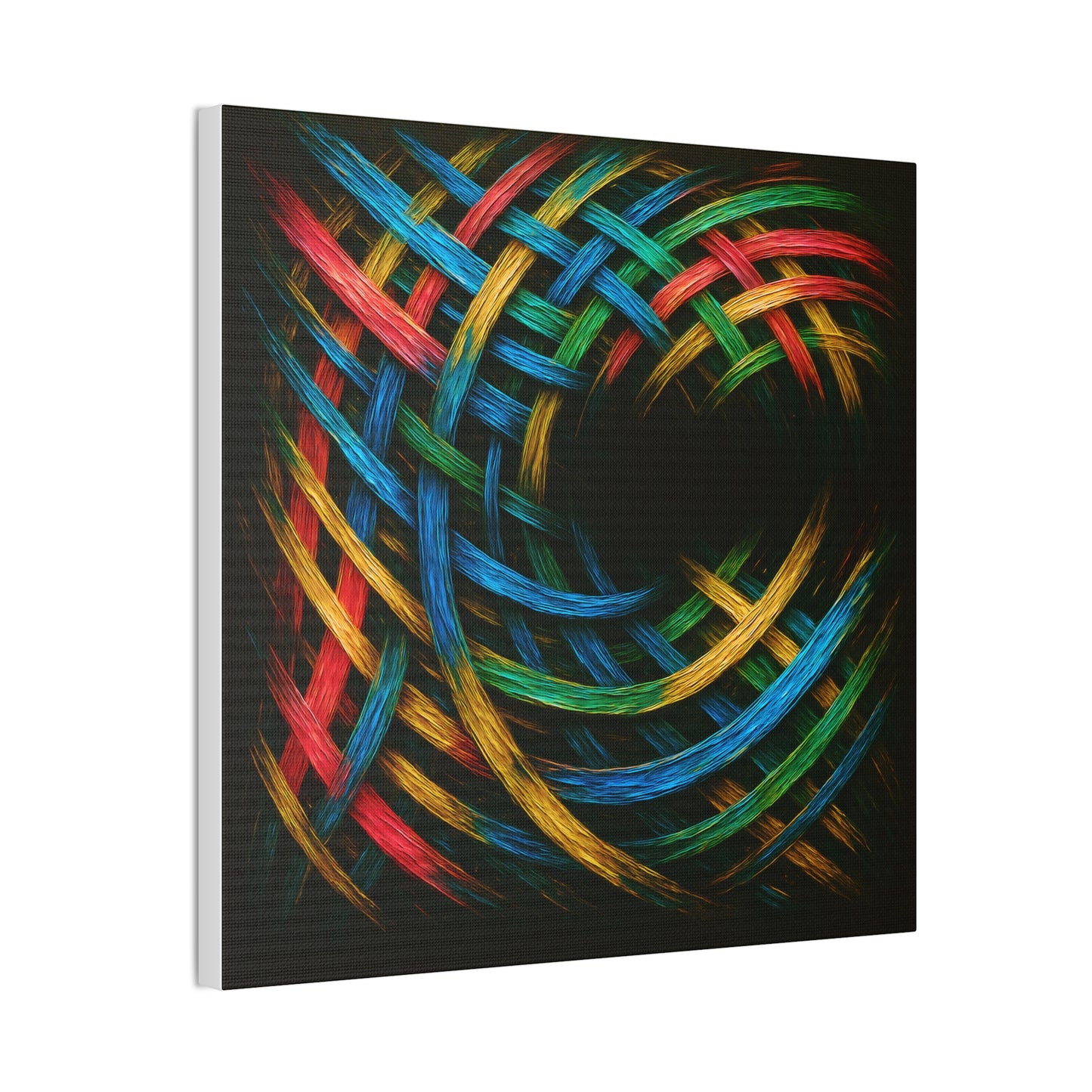 Vibrant Abstract Canvas Art - Weave Design