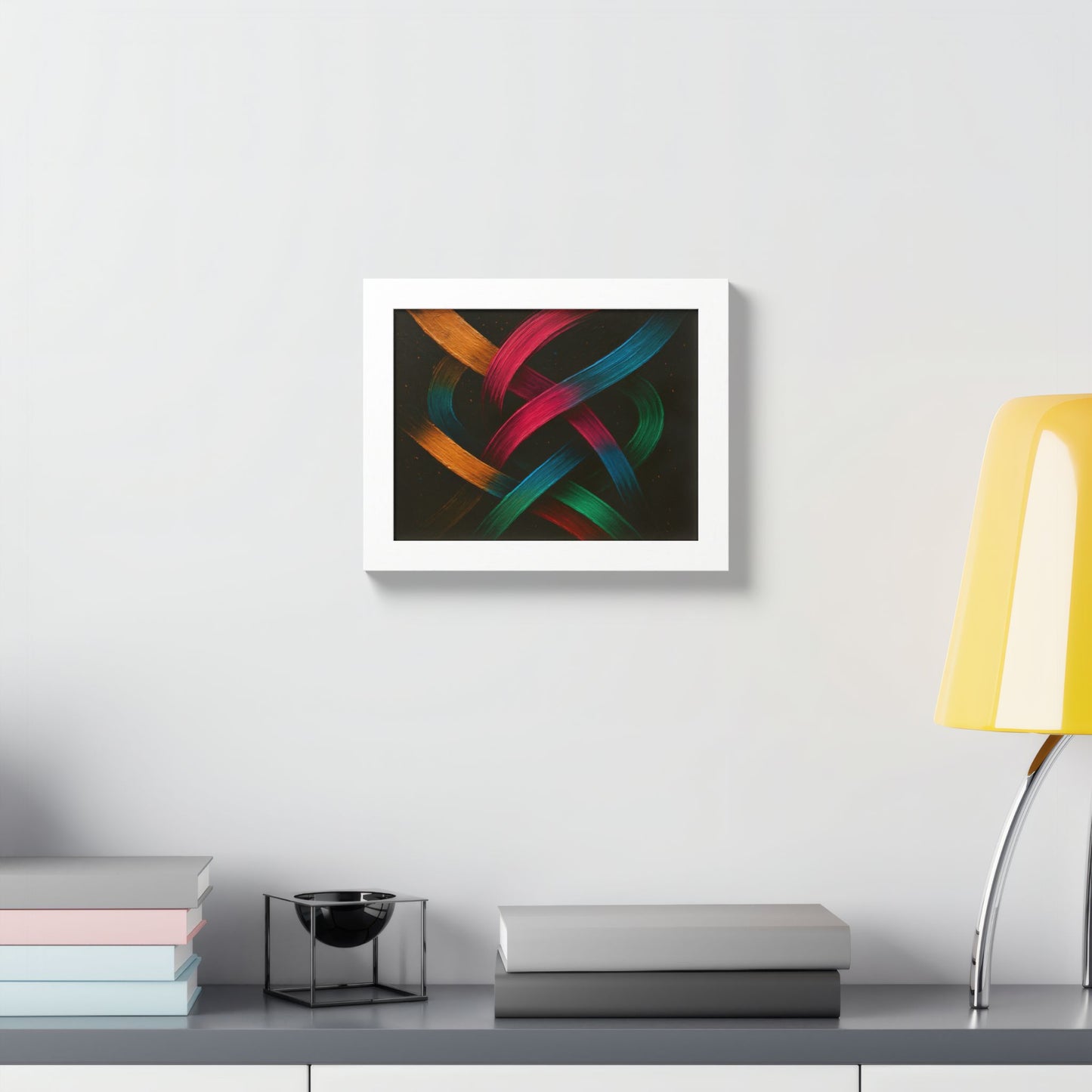 Vibrant Wooden Framed  Gallery Wall Art - Weave Design