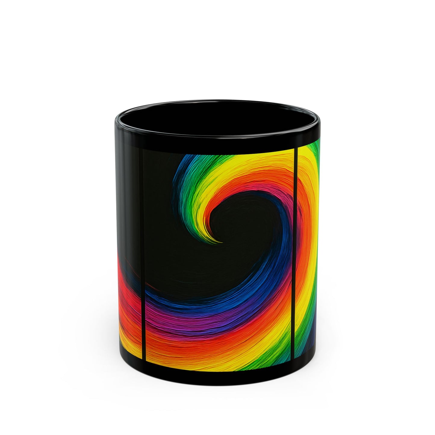 Unique Ceramic Black Mug - Cyclone Design