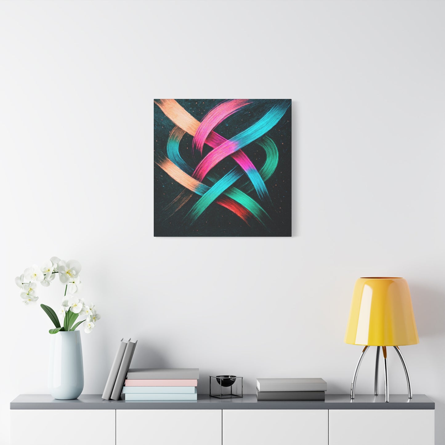 Colorful Abstract Canvas Art Print - Weave Design
