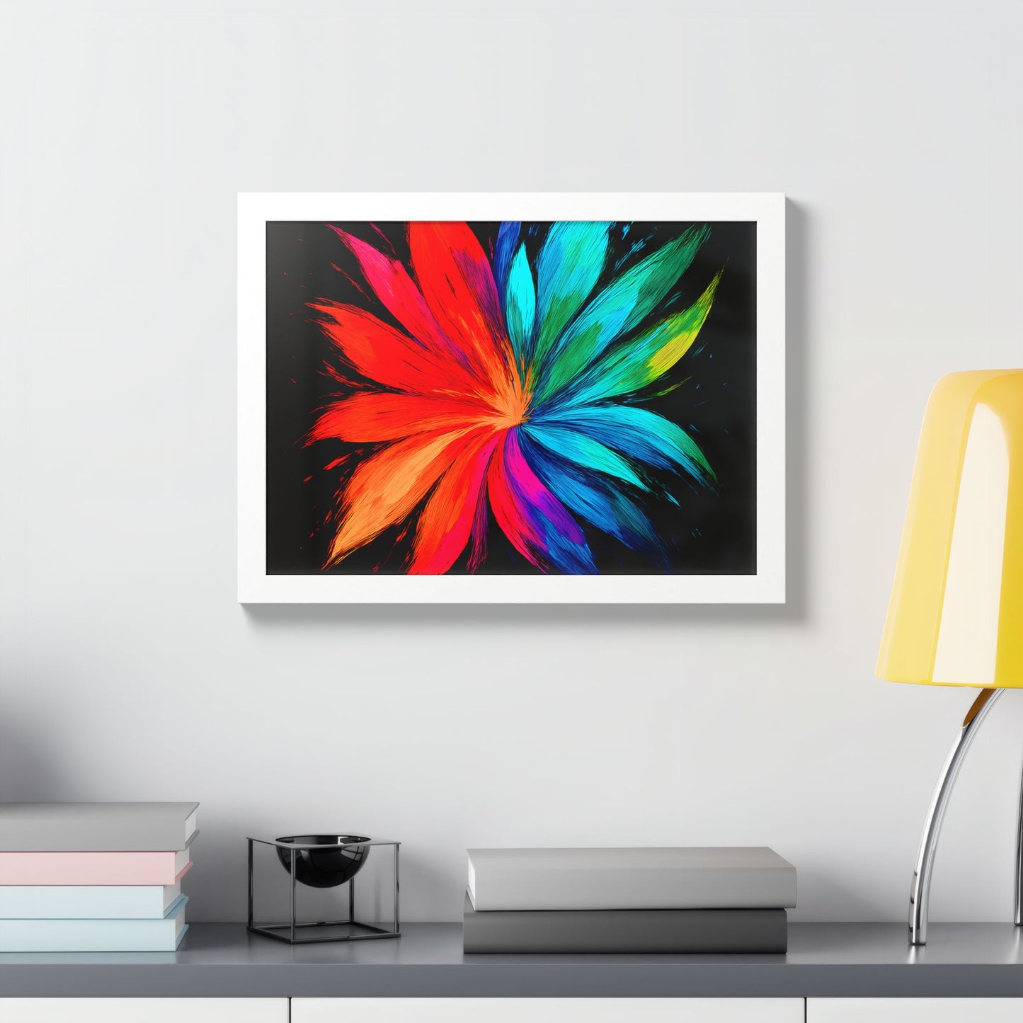 Vibrant Floral Wooden Framed Art - Melt Design