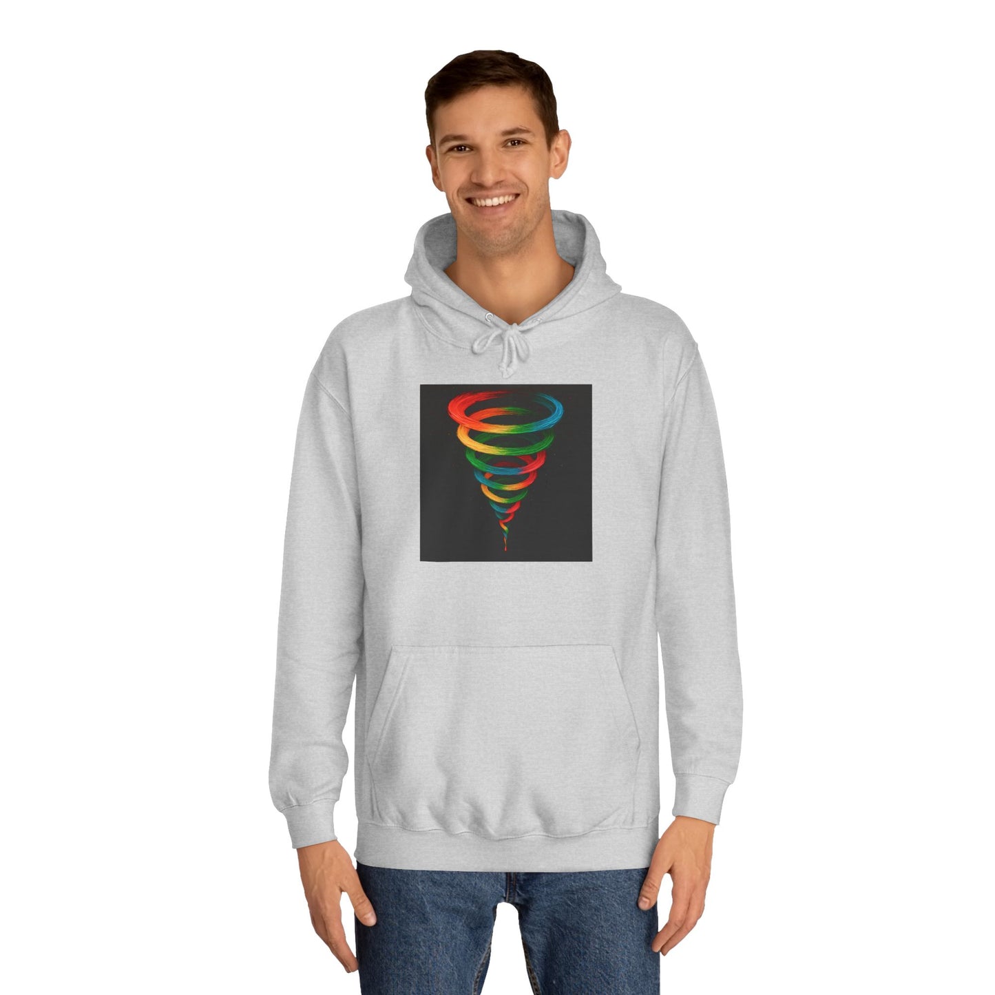 Colorful Tornado Unisex College Hoodie - Cyclone Design