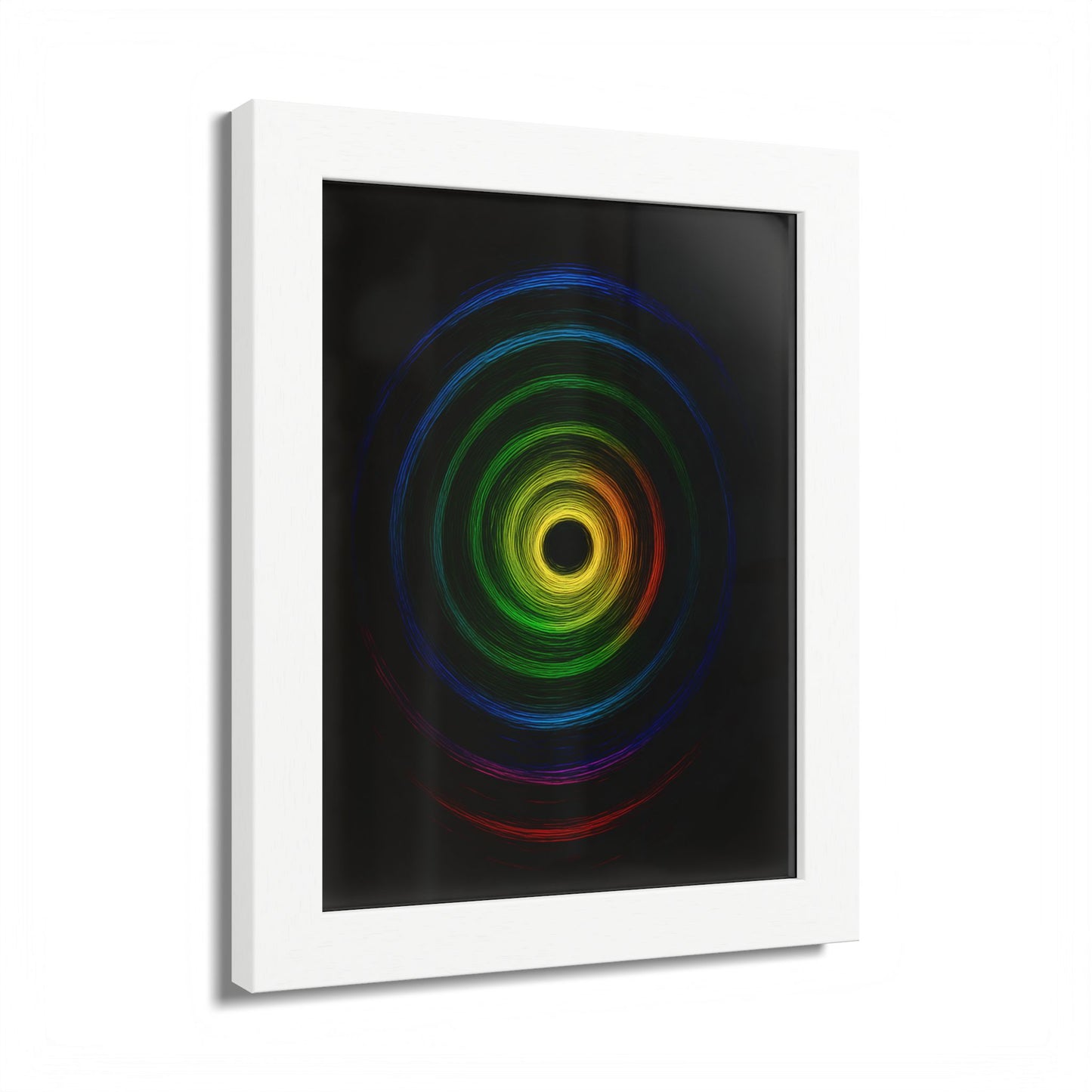 Modern Spiral Wooden Framed Print WallArt - Cyclone Design