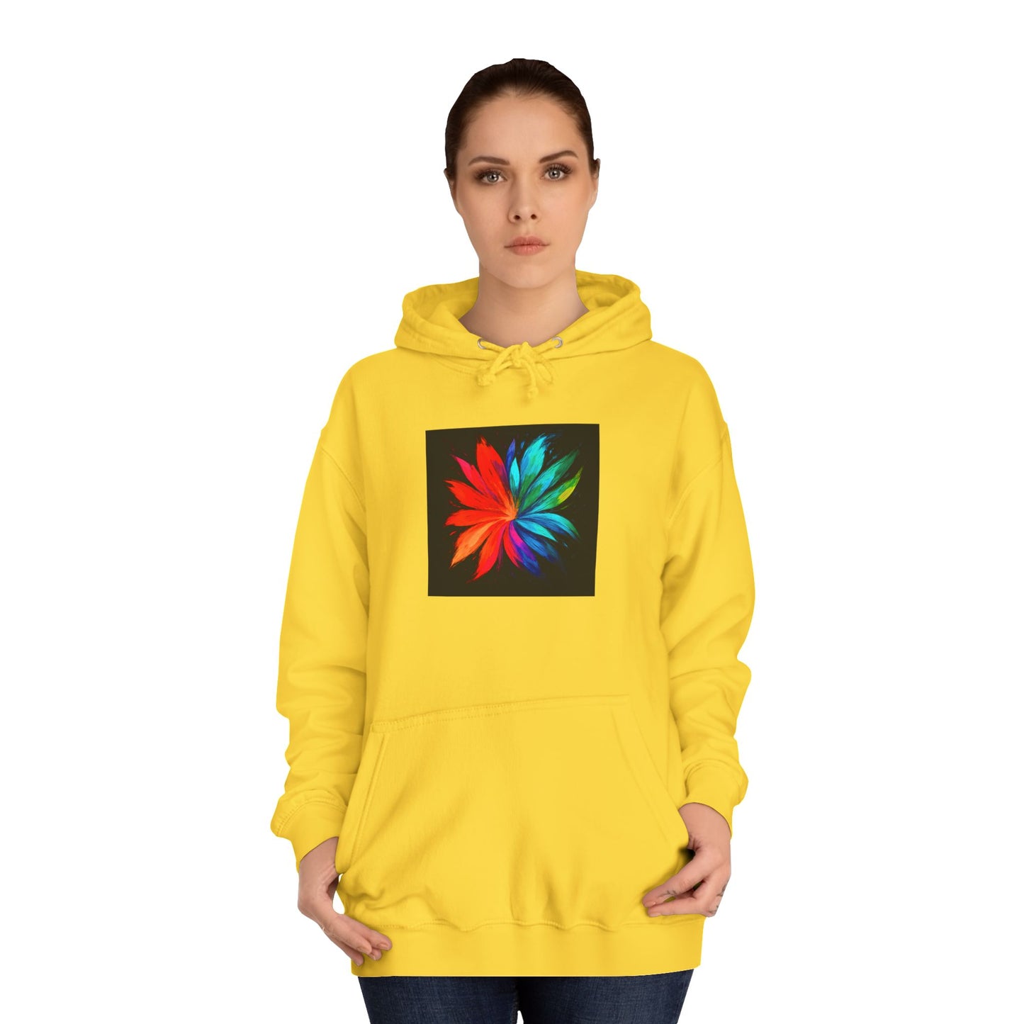 Colorful Bloom Unisex College Hoodie - Melt Design