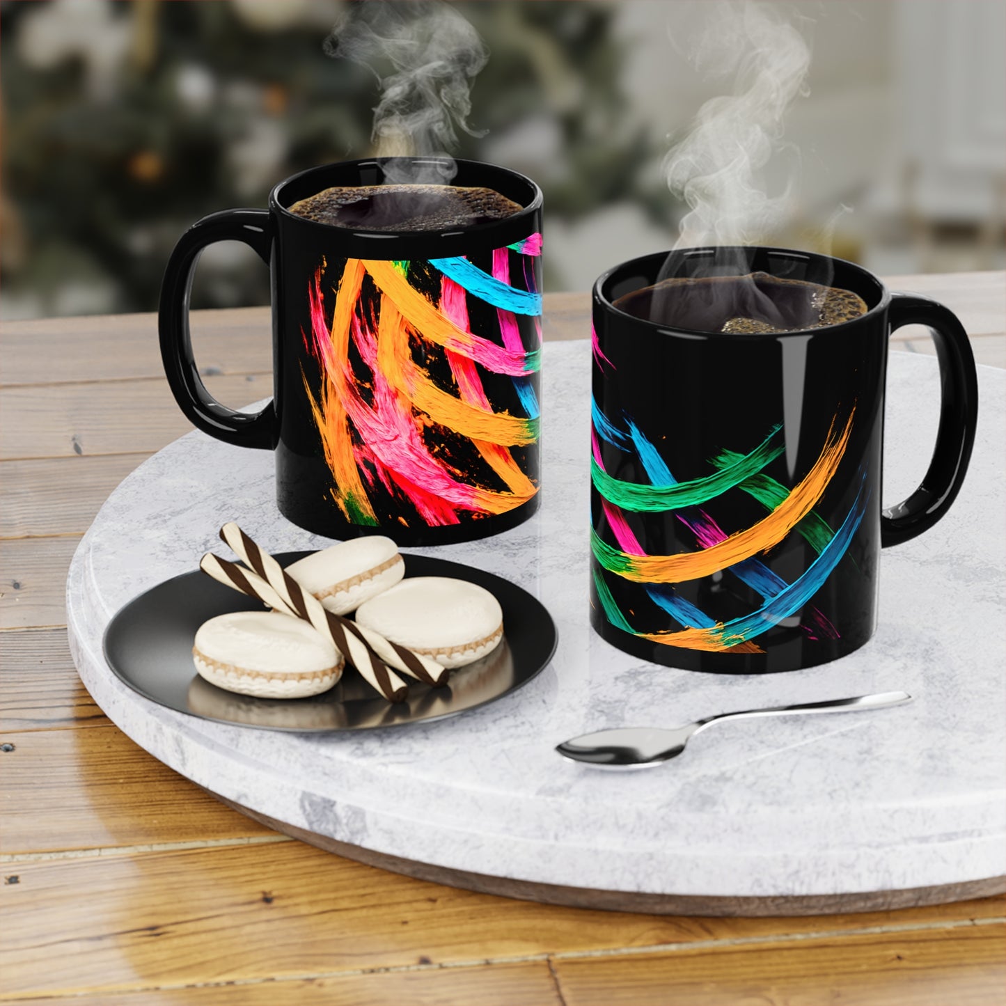 Colorful Brushstroke Coffee Mug - Weave Design