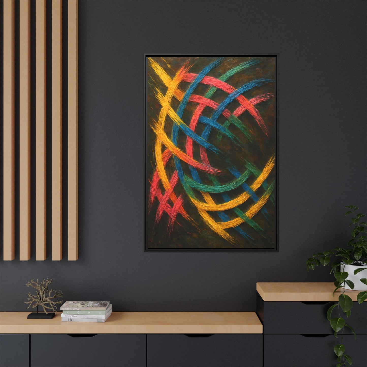 Multi-Color Wave Canvas Art - Weave Design