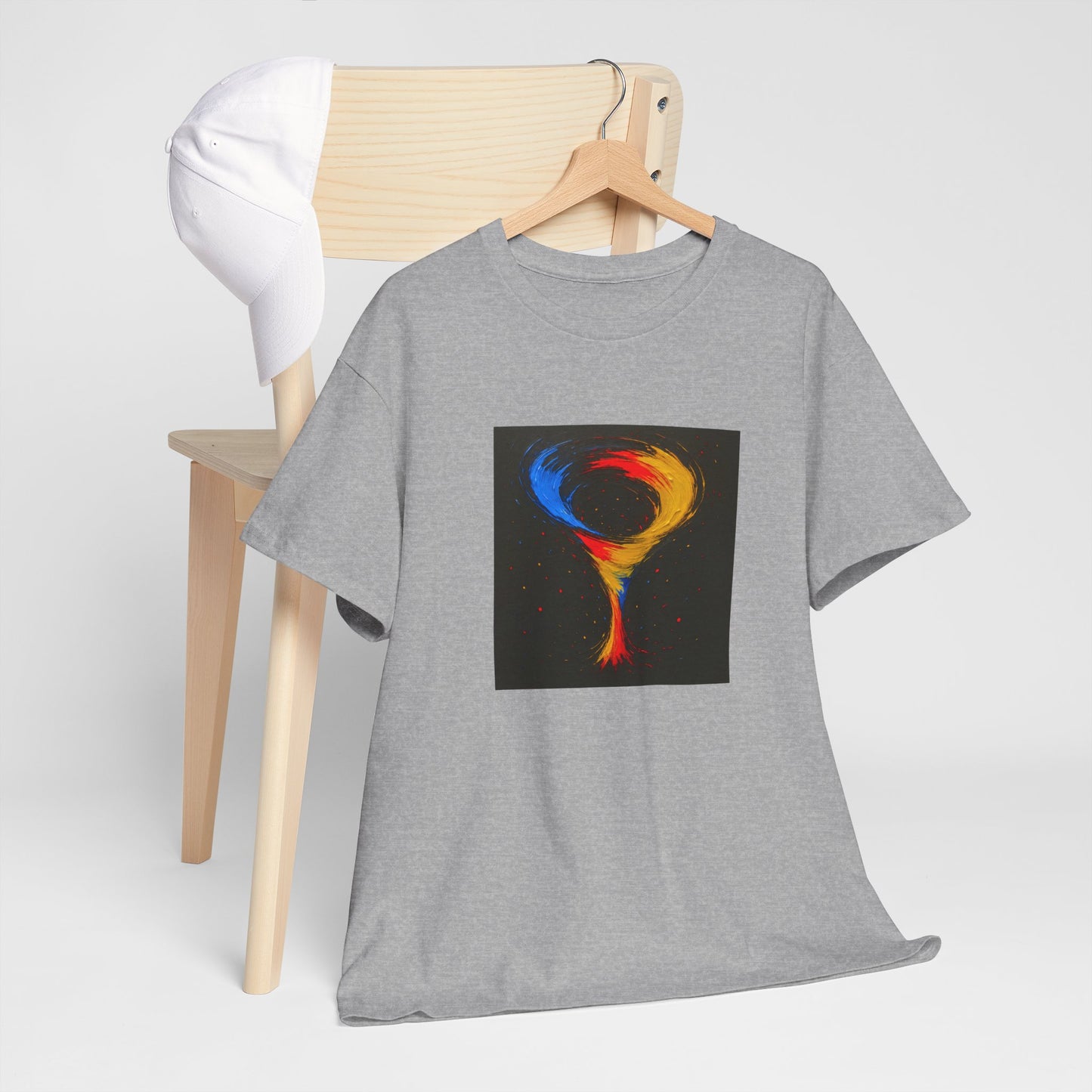Unisex Heavy Cotton Abstract Art Tee - Cyclone Design