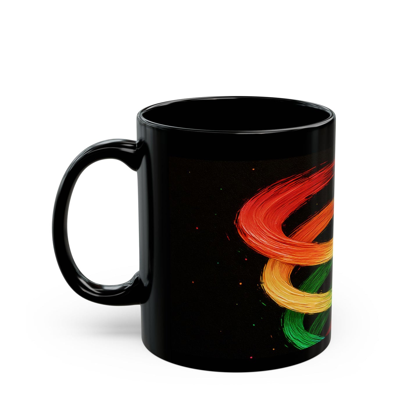 Colorful Swirl Black Mug - Cyclone Design