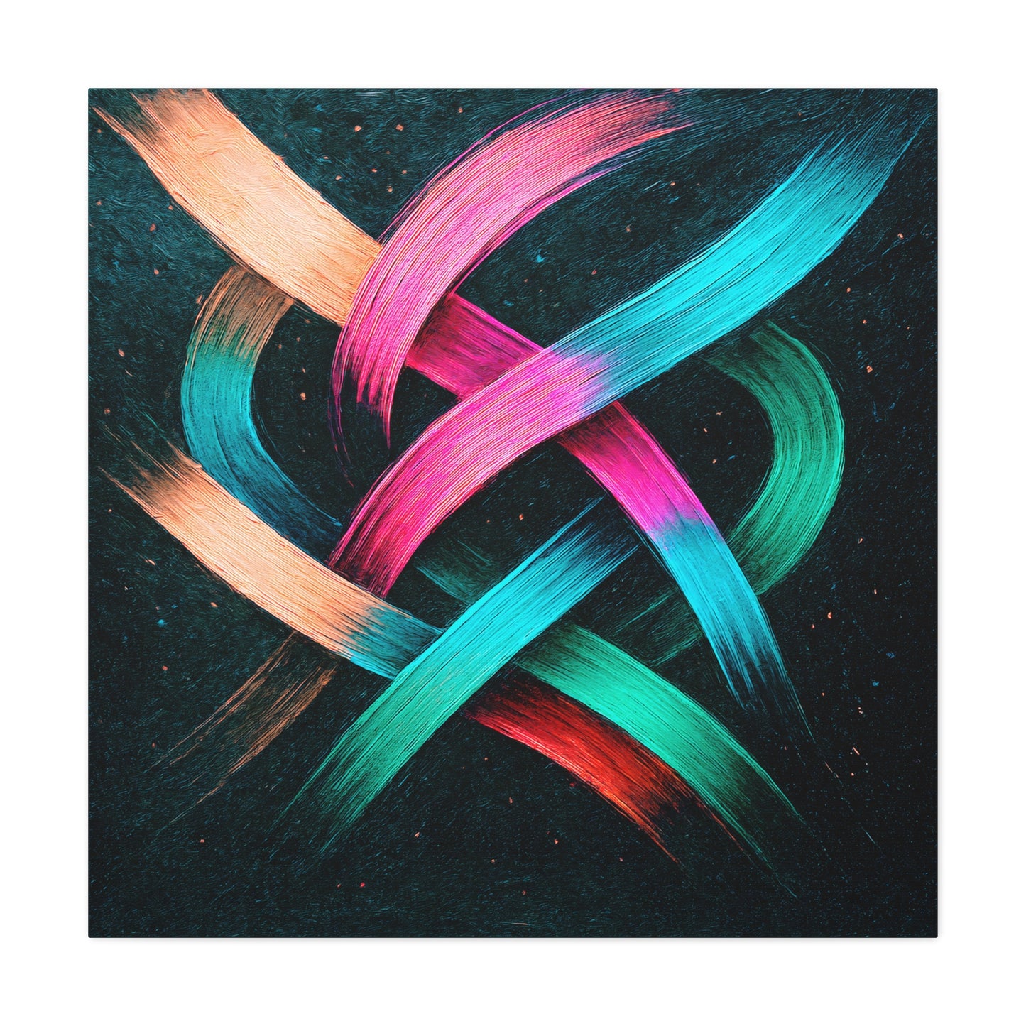 Colorful Abstract Canvas Art Print - Weave Design