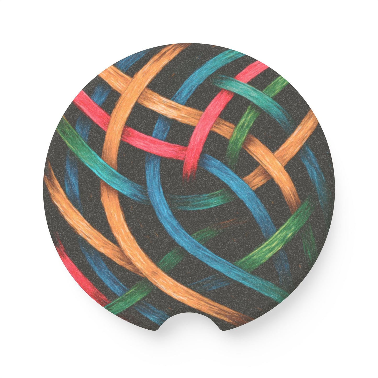 Colorful Soapstone Car Coaster Set - Weave Design