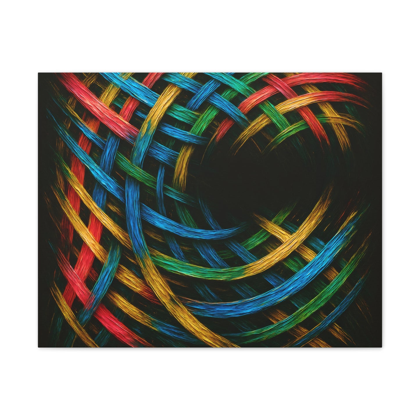 Vibrant Abstract Canvas Art - Weave Design