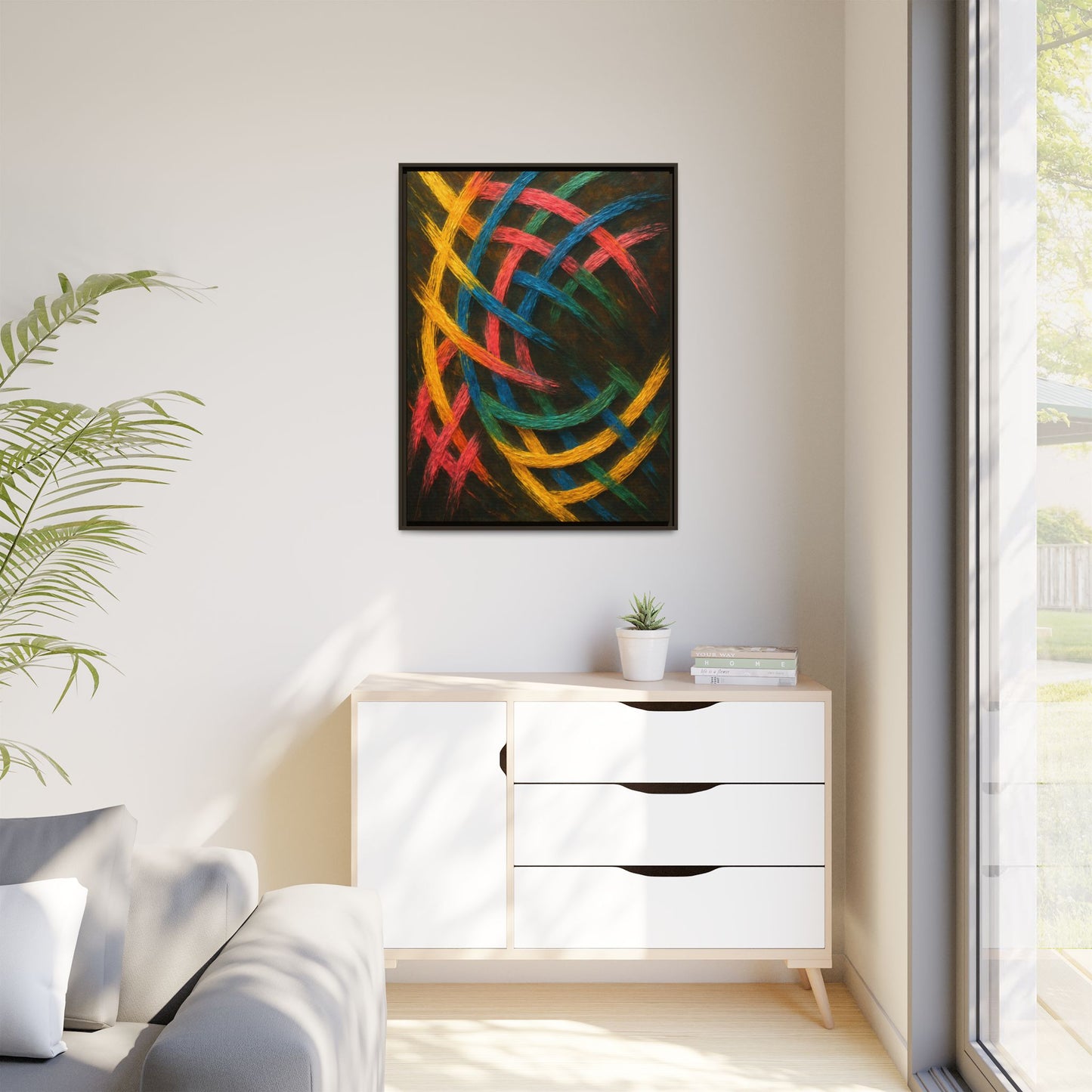 Multi-Color Wave Canvas Art - Weave Design