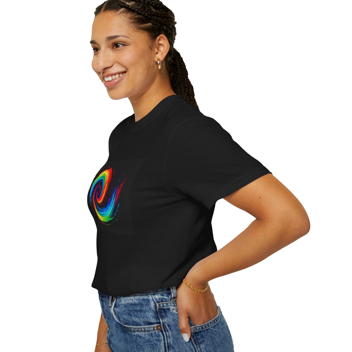 Colorful Swirl Unisex Garment-Dyed T-Shirt - Cyclone Design