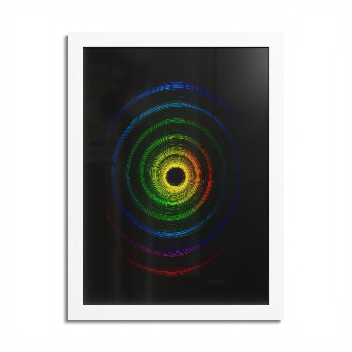 Modern Spiral Wooden Framed Print WallArt - Cyclone Design