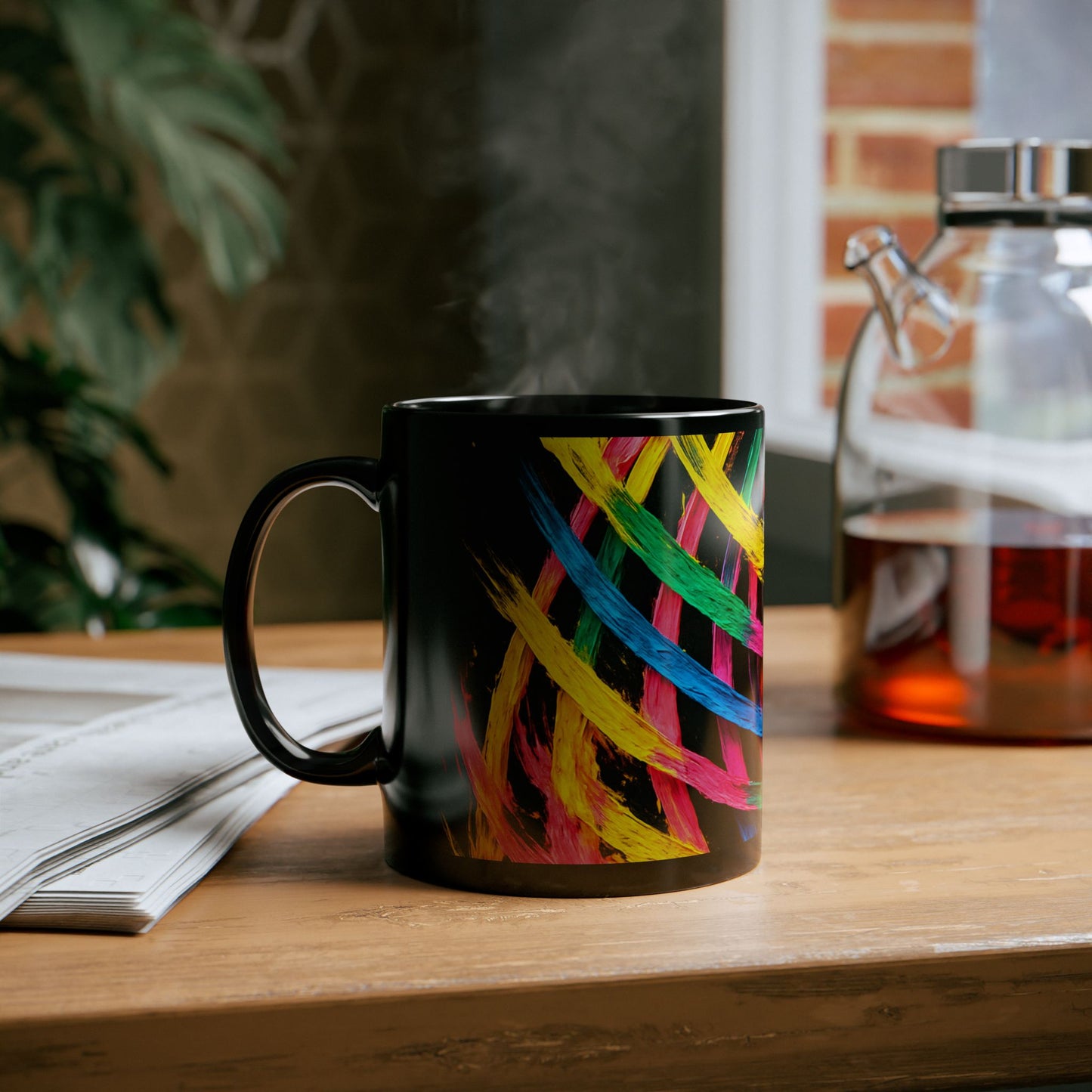 Chromatic Weave Black Mug