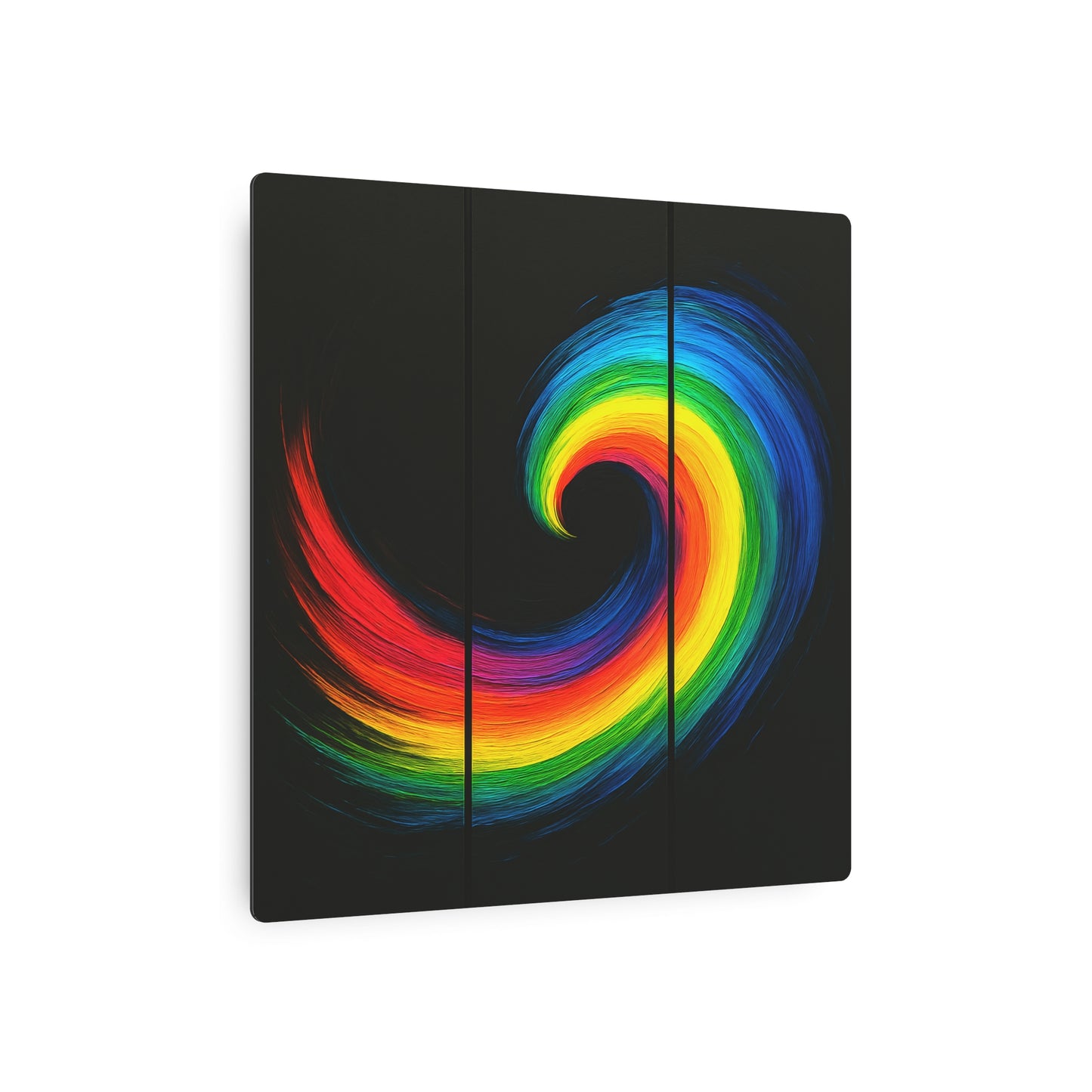 Vibrant Wave Metal Art - Cyclone Design