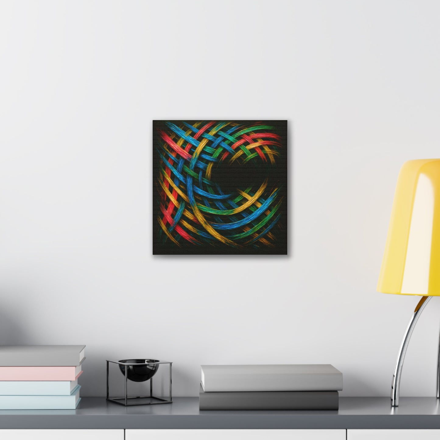 Vibrant Abstract Canvas Art - Weave Design