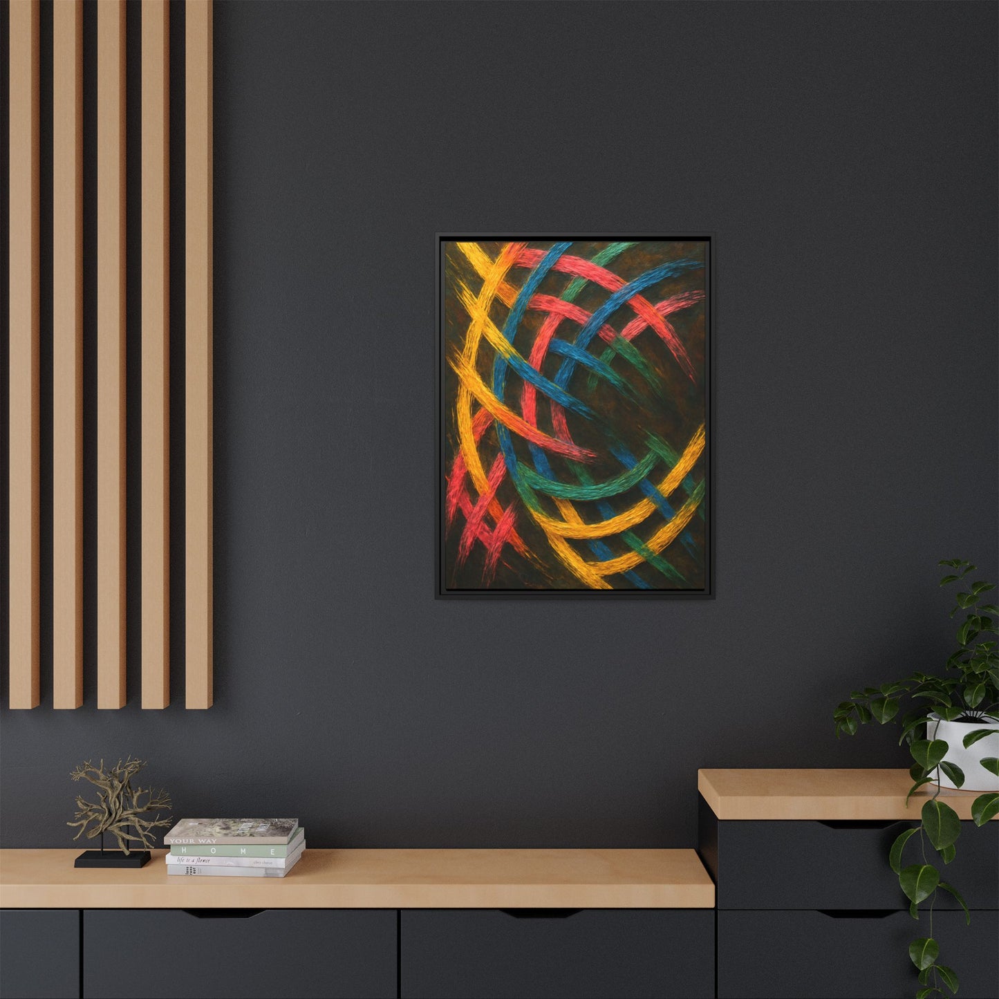 Multi-Color Wave Canvas Art - Weave Design