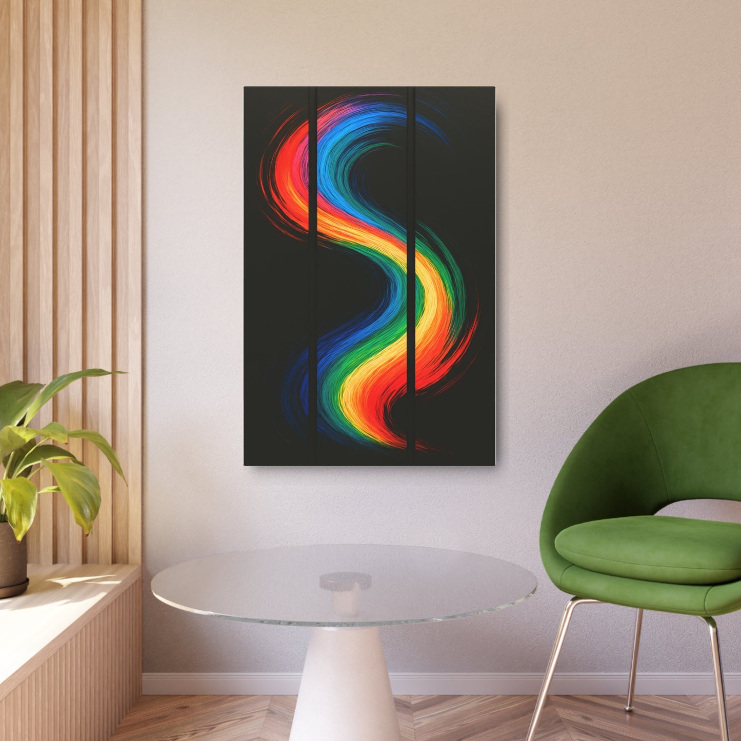Vibrant Rainbow Metal Art - Weave Design