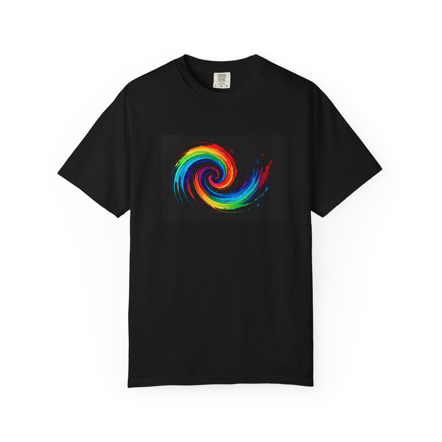 Colorful Swirl Unisex Garment-Dyed T-Shirt - Cyclone Design