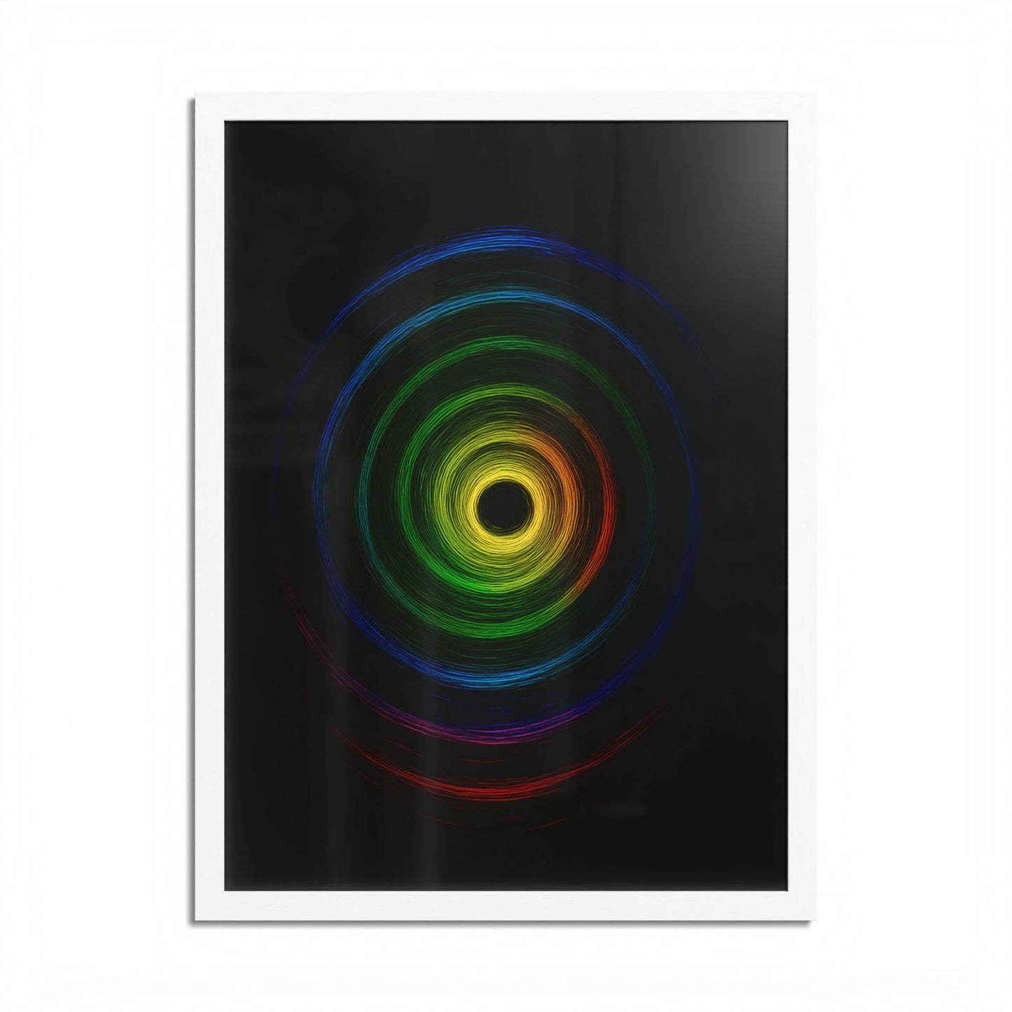 Modern Spiral Wooden Framed Print WallArt - Cyclone Design