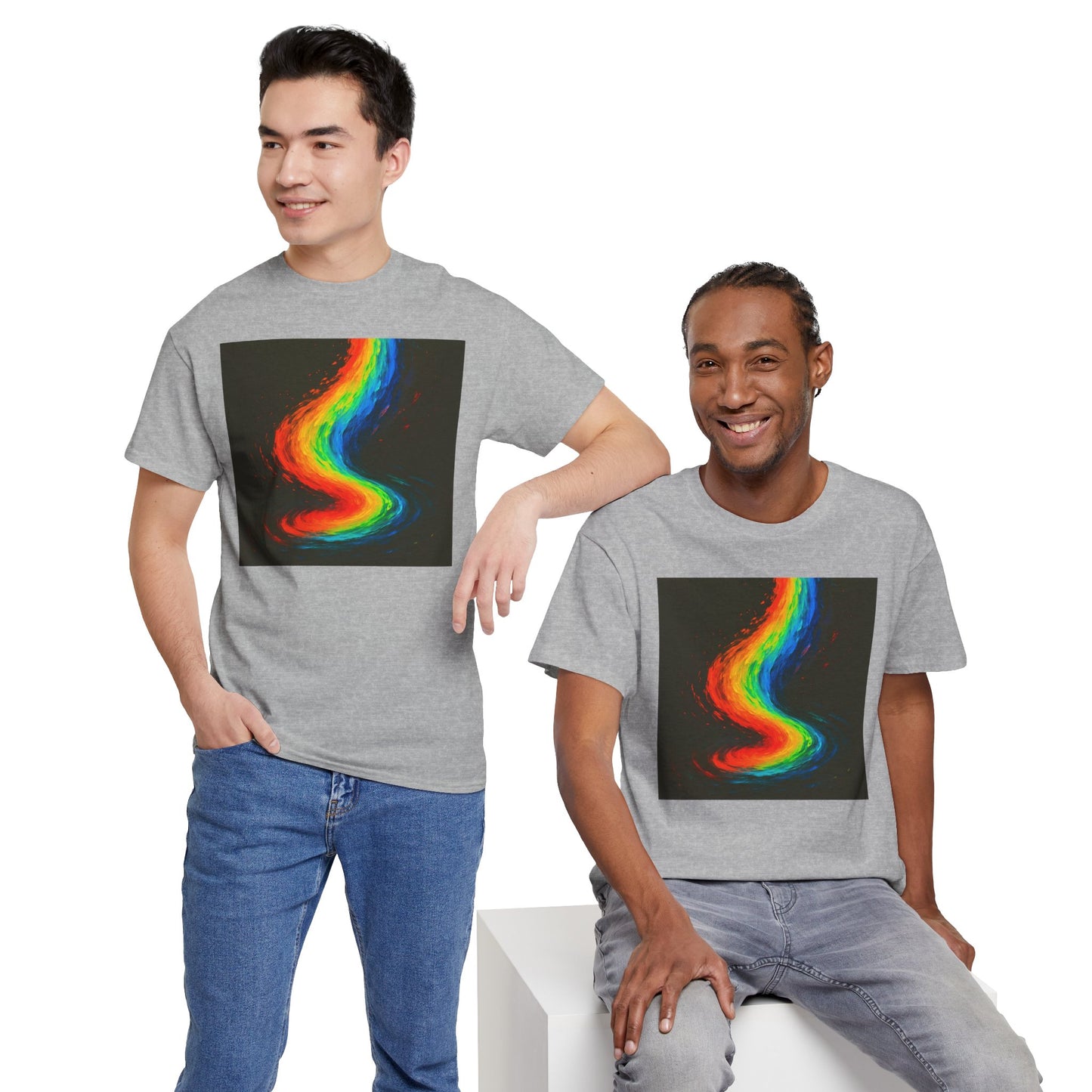 Rainbow Swirl Unisex Heavy Cotton Tee - Melt Design