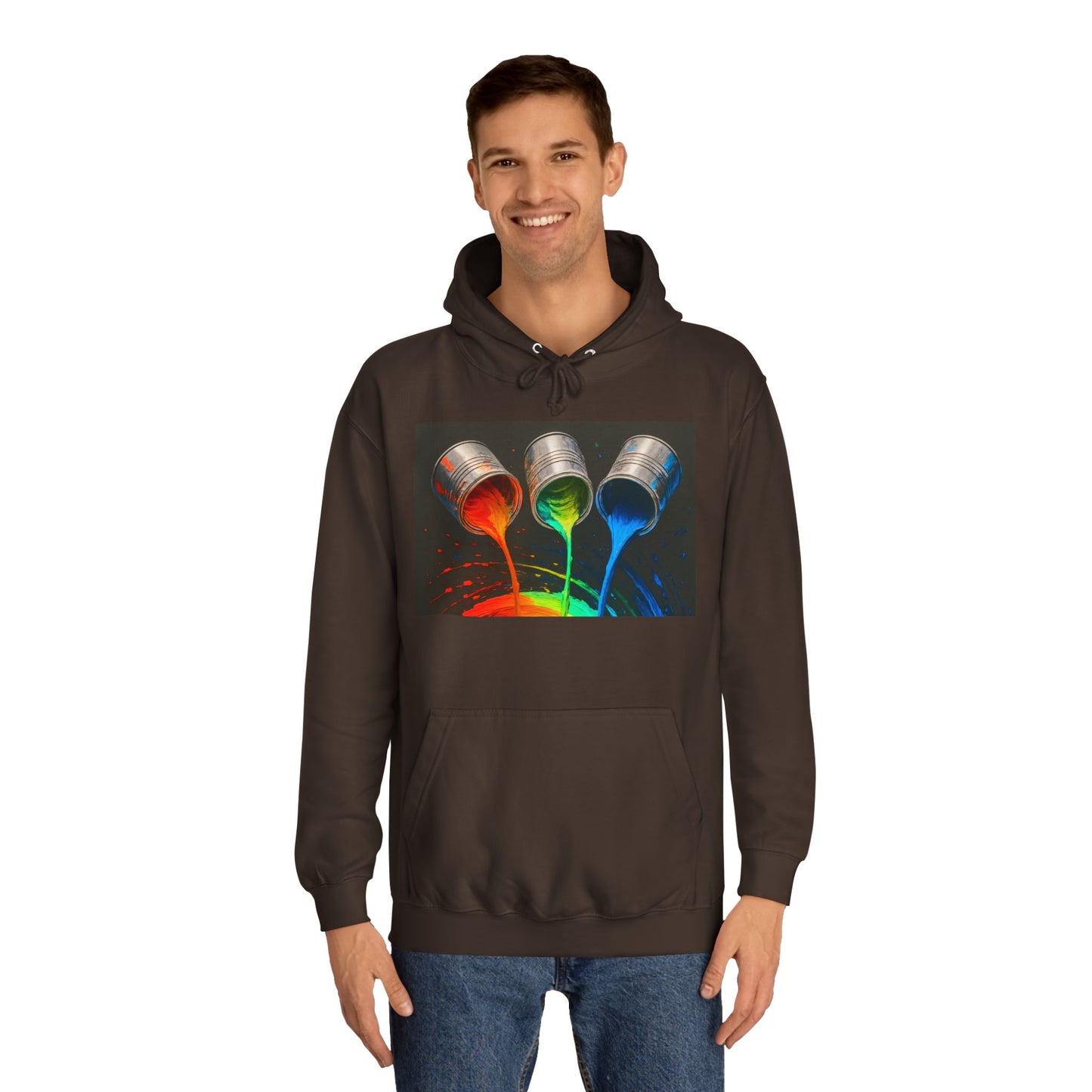 Colorful Paint Pour Unisex College Hoodie - Melt Design