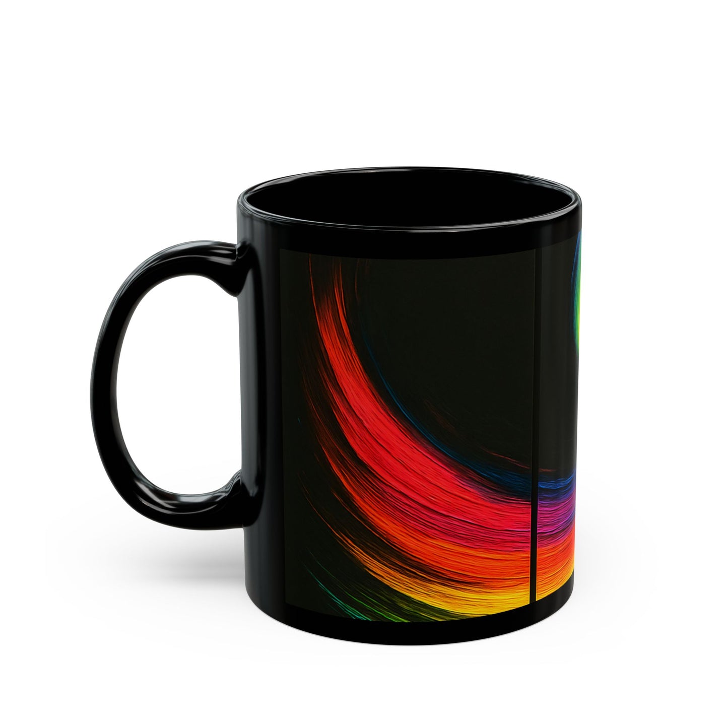 Unique Ceramic Black Mug - Cyclone Design