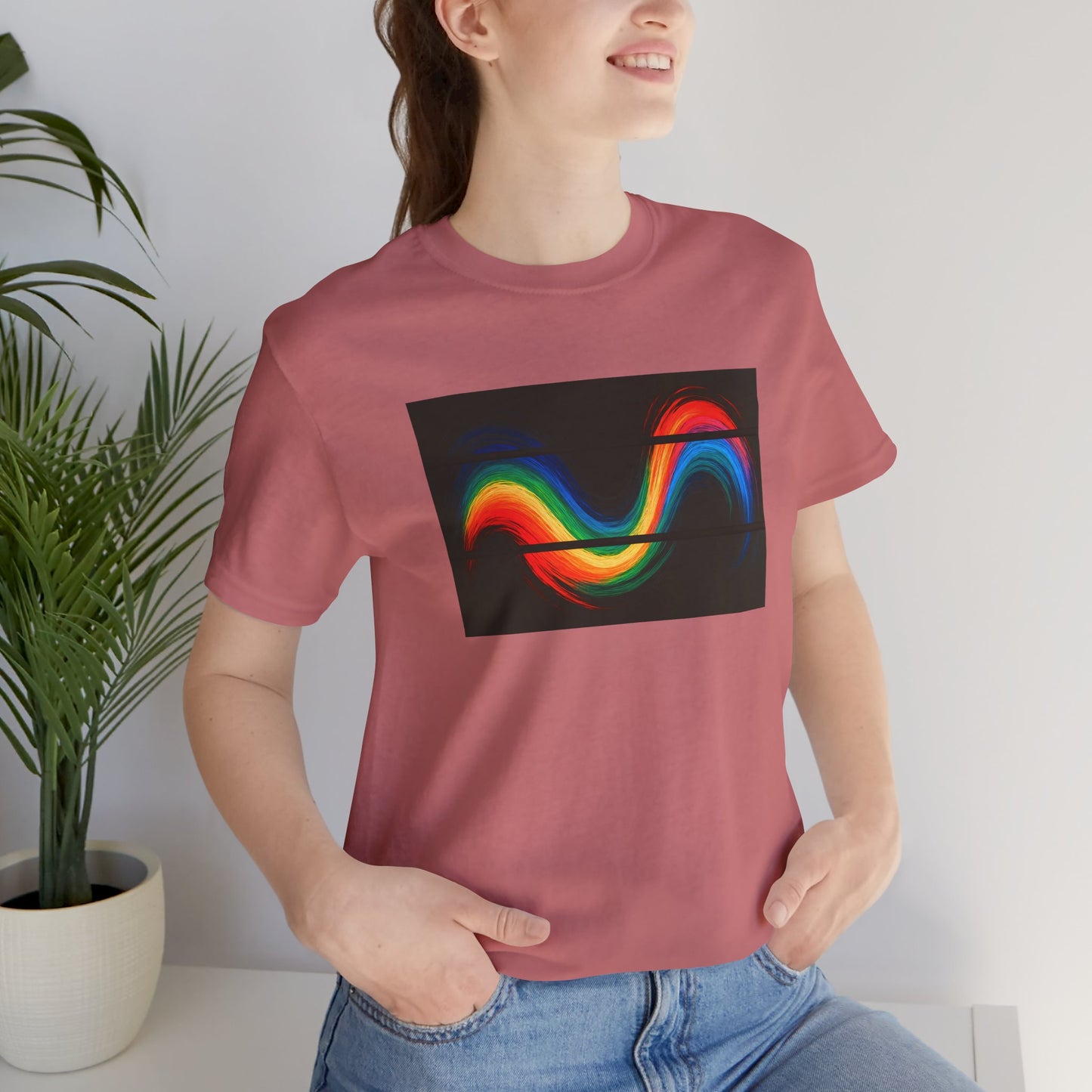 Unisex Casual Wear Short Sleeve Tee - Weave Design