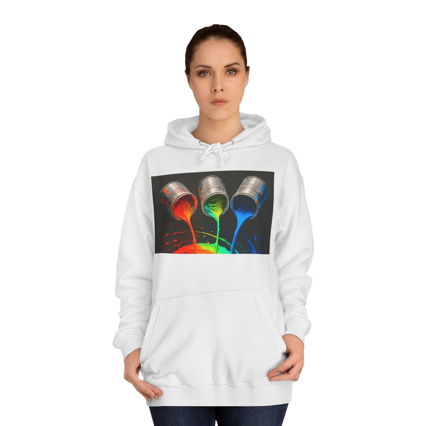 Colorful Paint Pour Unisex College Hoodie - Melt Design